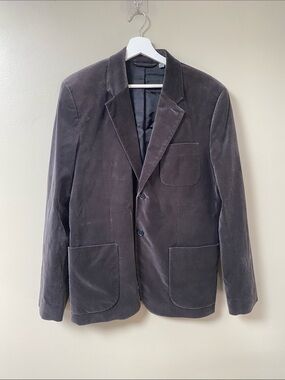 Vince Velvet Patch Pocket Blazer castle rock grey size 44